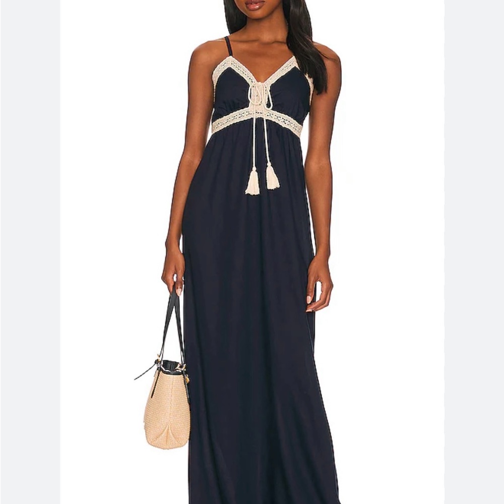 STATE Blue Maxi Sundress with Spaghetti Straps